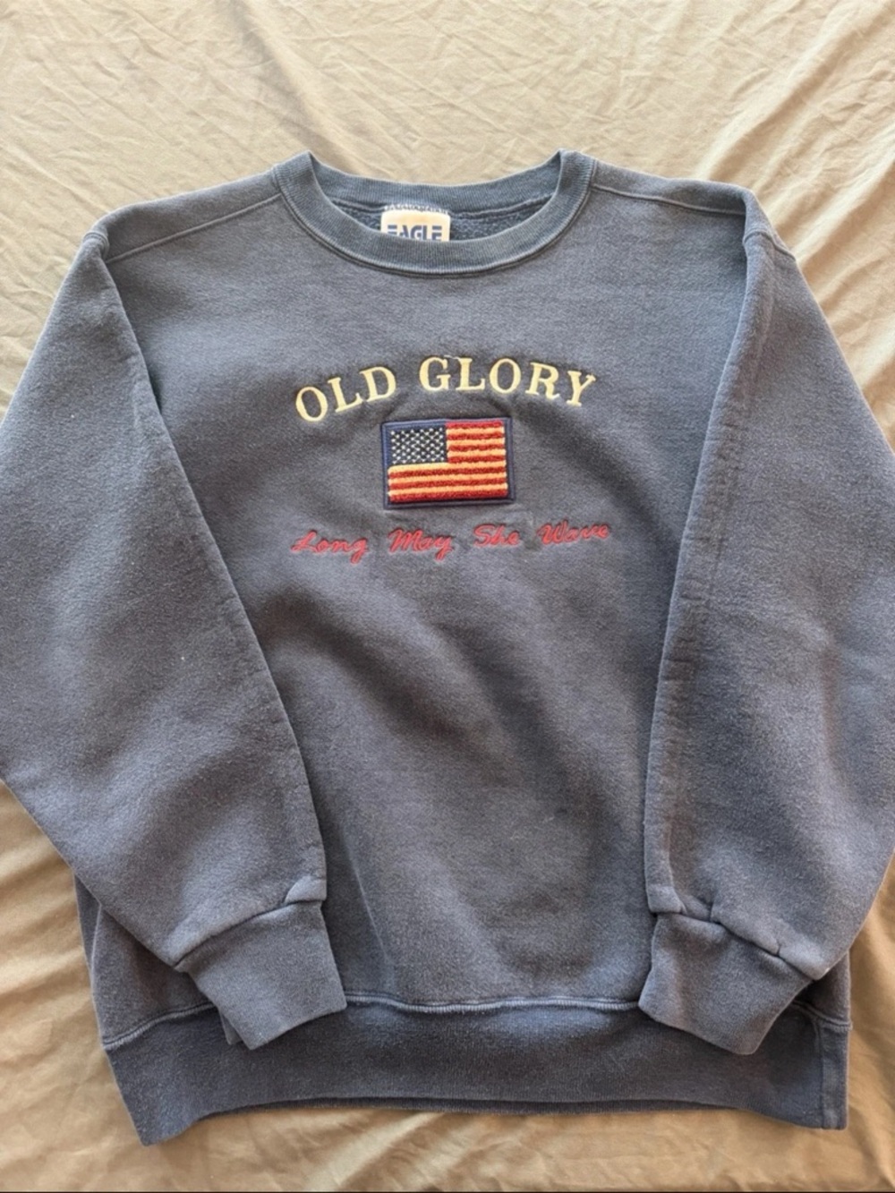 Vintage Eagle Old Glory Navy Crewneck Sweatshirt